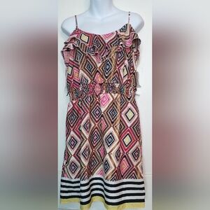 🌺BUNDLE ONLY🌺 Love Reign Pink and Black One Shoulder Pleated Sundress